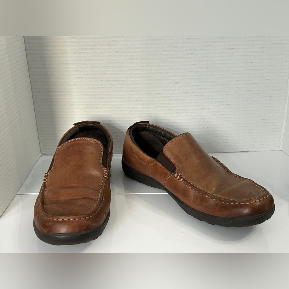 Cole Haan New Harbor Venetian II Men 10 Brown Leather Loafers Driving C25768